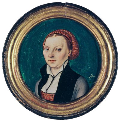 Muotokuva Katharina von Borasta, Martin Lutherin vaimosta, 1529. tekijältä Lucas Cranach the Elder