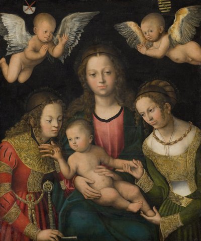 Neitsyt ja lapsi pyhien Katariinan ja Barbaran kanssa tekijältä Lucas Cranach d.Æ.