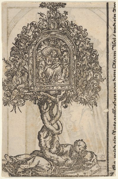 Kultainen pyhäinjäännös, jossa on Jessen puu, suuresta Wittenbergin pyhäinjäännösten sarjasta, 1509. tekijältä Lucas Cranach the Elder