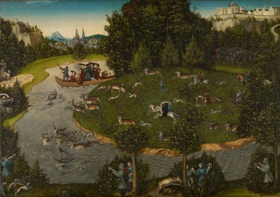 Hirvenmetsästys valitsija Friedrich Viisaan kanssa tekijältä Lucas Cranach the Elder
