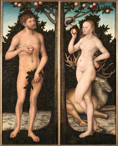 Aatami ja Eeva. tekijältä Lucas Cranach the Elder