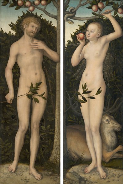 Aatami ja Eeva tekijältä Lucas Cranach the Elder