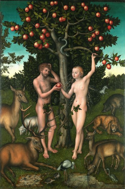 Aatami ja Eeva tekijältä Lucas Cranach the Elder