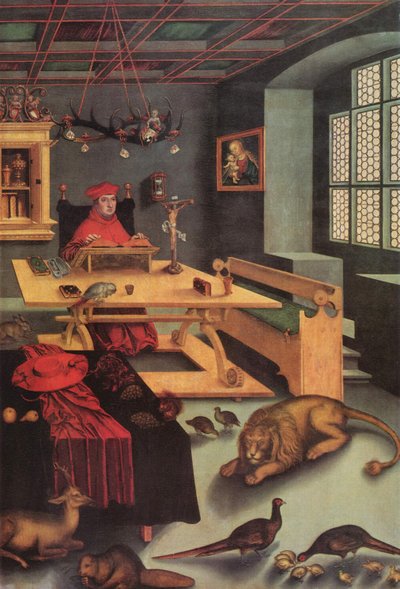 Brandenburgin kardinaali Albrecht Pyhänä Hieronymuksena tekijältä Lucas Cranach the Elder