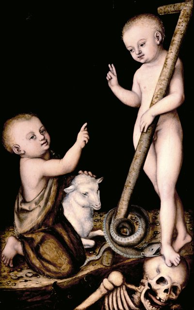 Kristus ja Johannes Kastaja lapsina, n. 1535 tekijältä Lucas Cranach the Elder