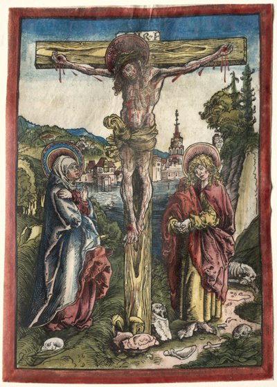 Kristus ristillä Neitsyen ja Johanneksen välillä, 1503. tekijältä Lucas Cranach the Elder