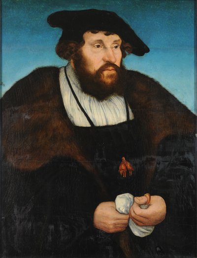 Saksa: Bildnis Christians II., König von Denmark Tanskan kuninkaan Kristian II:n muotokuva. tekijältä Lucas Cranach the Elder