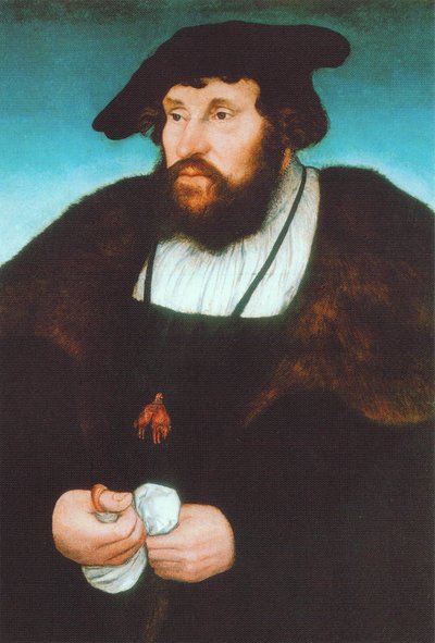 Saksa: Bildnis Christians II., König von Denmark Tanskan kuninkaan Kristian II:n muotokuva. tekijältä Lucas Cranach the Elder