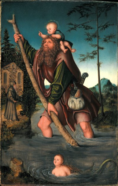 Saksa: Der heilige Christophorus Saint Christopherus tekijältä Lucas Cranach the Elder