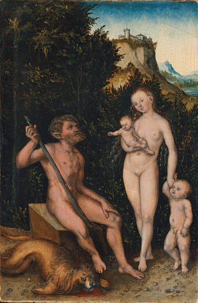 Saksa: Familie der Naturmenschen / Faunenfamilie Villien miesten perhe / Faunien perhe tekijältä Lucas Cranach the Elder