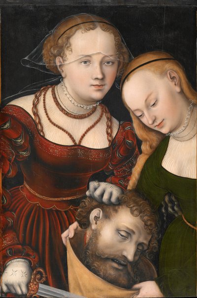 Saksa: Judith mit dem Haupt des Holofernes und einer Dienerin Judith with the head of Holofernes and a servant (Judith ja Holofernesin pää ja palvelija). tekijältä Lucas Cranach the Elder