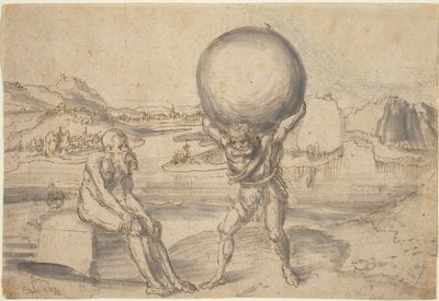 Hercules helpottava maapallon atlas tekijältä Lucas Cranach the Elder
