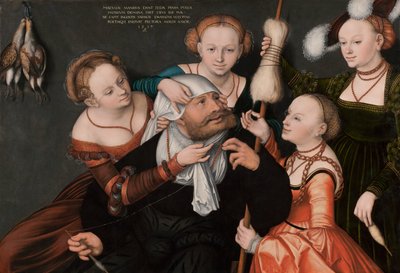 Herkules ja Omphale, 1537 tekijältä Lucas Cranach the Elder
