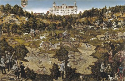 Metsästys keisari Kaarle V:n kunniaksi Torgaun linnassa tekijältä Lucas Cranach the Elder