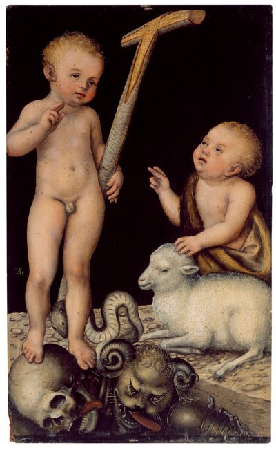 Jeesus ja Johannes poikina tekijältä Lucas Cranach the Elder