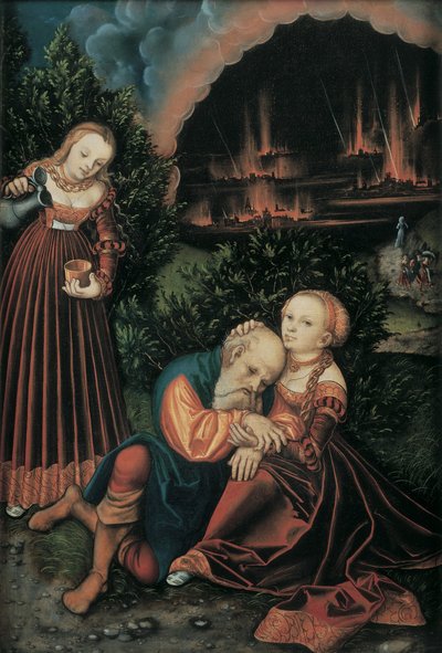 Loot ja hänen tyttärensä tekijältä Lucas Cranach the Elder