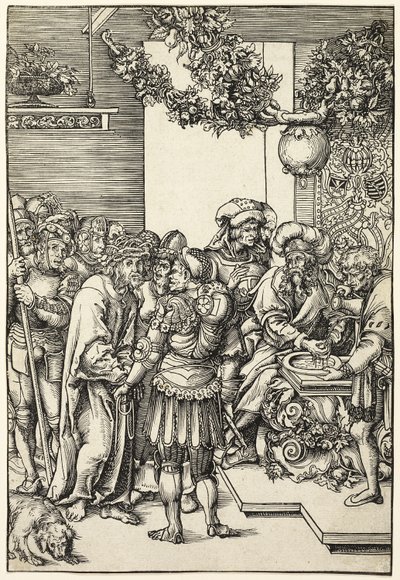Pilatus pesee kätensä, elokuvasta Passio tekijältä Lucas Cranach the Elder