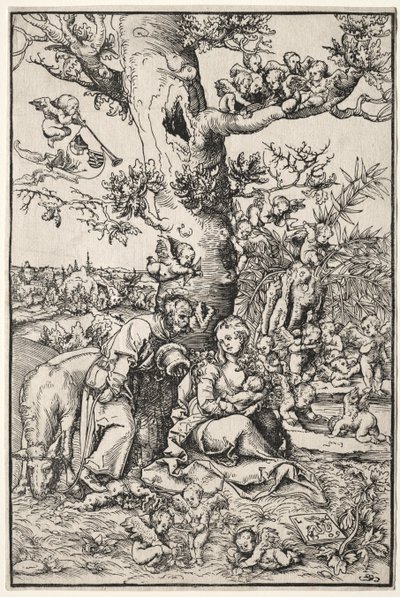 Lepää lennossa Egyptiin, 1509. tekijältä Lucas Cranach the Elder