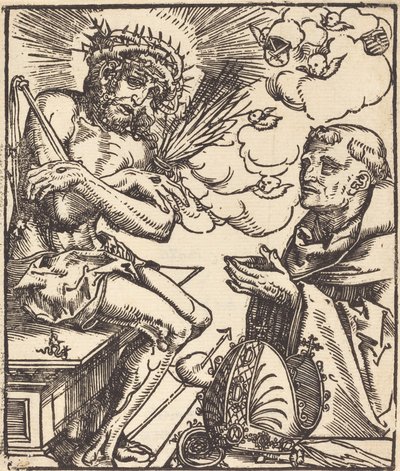 Saint Bernard palvoo surujen miestä tekijältä Lucas Cranach the Elder