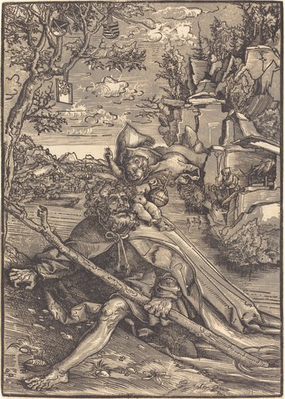 Pyhä Christopher tekijältä Lucas Cranach the Elder