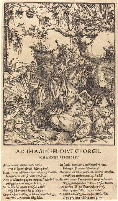 Pyhä Yrjö ja lohikäärme tekijältä Lucas Cranach the Elder