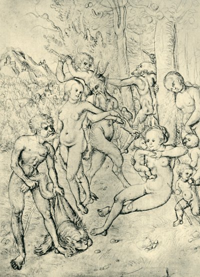 Satyyrit ja nymfit, 1520-1530, 1943. tekijältä Lucas Cranach the Elder