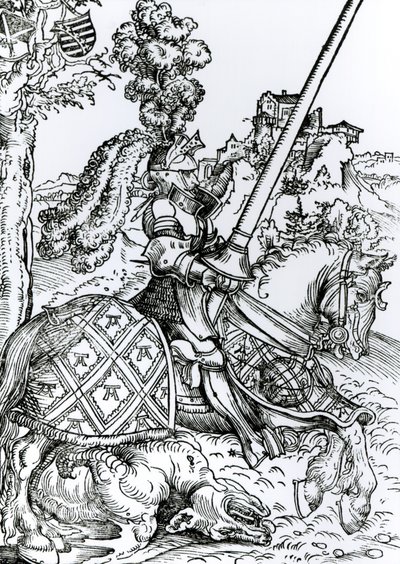 Pyhä Yrjö hevosen selässä, 1507 tekijältä Lucas Cranach the Elder