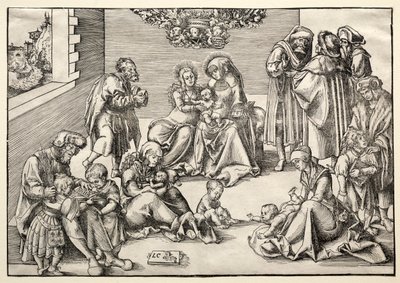 Pyhä perhe ja sukulaiset. tekijältä Lucas Cranach the Elder