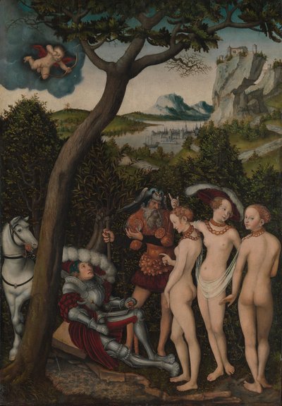 Pariisin tuomio, n. 1528. tekijältä Lucas Cranach the Elder