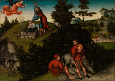 Aabrahamin uhri tekijältä Lucas Cranach the Elder
