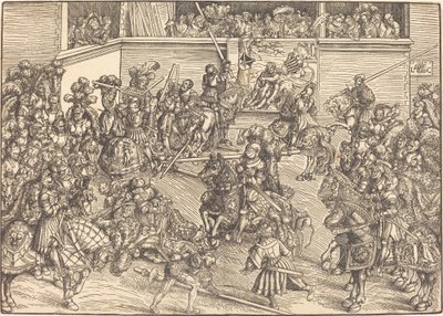 Toinen turnaus Simsonin ja leijonan kuvakudoksen kanssa tekijältä Lucas Cranach the Elder