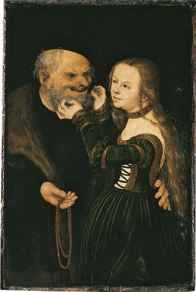 Epätasa-arvoinen pari, noin 1530 tekijältä Lucas Cranach the Elder