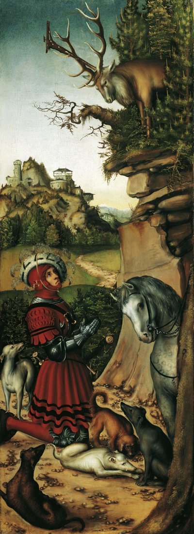 Pyhän Eustacuksen näky tekijältä Lucas Cranach the Elder