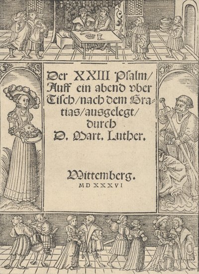 Otsikko-reuna Salomen ja Pyhän Johannes Kastajan tarinalla. tekijältä Lucas Cranach the Elder