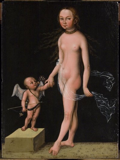 Venus ja Amor tekijältä Lucas Cranach the Elder