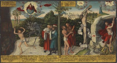 Saksan kieli: Gesetz und Gnade Laki ja armo tekijältä Lucas Cranach the Elder and workshop