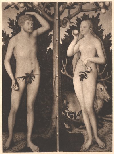 Aatami ja Eeva tekijältä Lucas Cranach the Younger