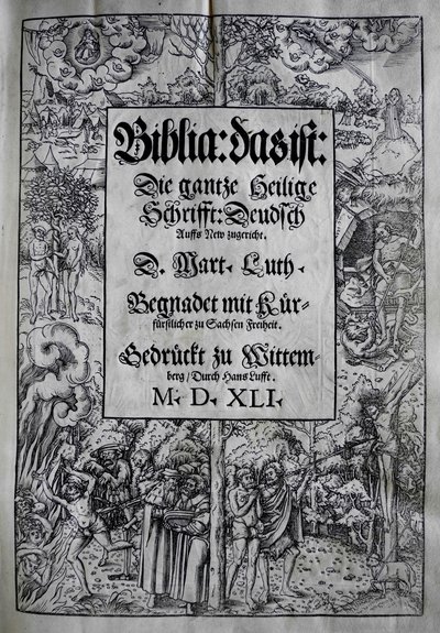 Martin Lutherin kansikuva Biblia, 1541. tekijältä Lucas Cranach the Younger