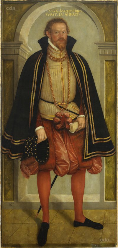 Muotokuva prinssi Joachim Ernst von Anhaltista (1536 - 1586) tekijältä Lucas Cranach the Younger