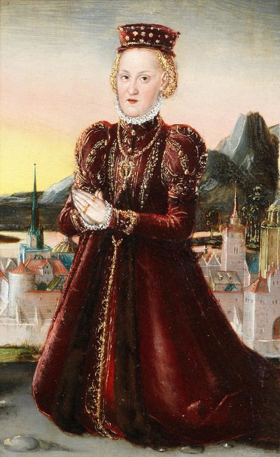 Muotokuva prinsessa Agnes Gräfin von Barbysta. tekijältä Lucas Cranach the Younger