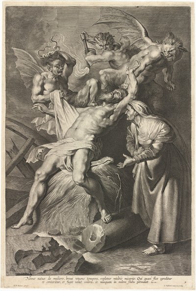 Demonien piinaama ja vaimonsa pahoinpidelty työ tekijältä Lucas Emil Vorsterman after Sir Peter Paul Rubens