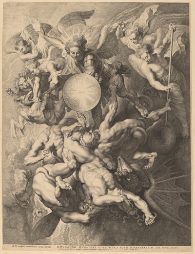 Kapinallisten enkelien kaatuminen tekijältä Lucas Emil Vorsterman after Sir Peter Paul Rubens