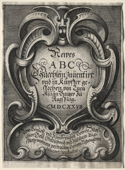 Uusi ABC-vihkonen, 1627. tekijältä Lucas Kilian