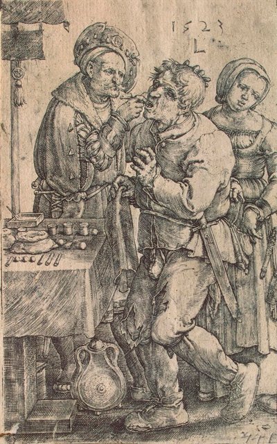 Hammaslääkäri, 1523. tekijältä Lucas Leyden van