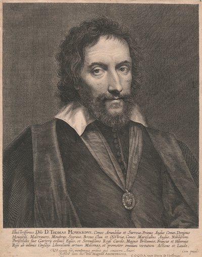 Maineikkain Sir Thomas Howard, Arundelin ja Surreyn jaarli, Englannin ensimmäinen jaarli, lordi Howard, Maltrauers, Mowbray, Segraue, Breus, Clum ja Osestria, Englannin kreivi marsalkka, Jaloimman Periscelides Siue Gartery -ritarikunnan ritari ja Most Rauh tekijältä Lucas Vorsterman