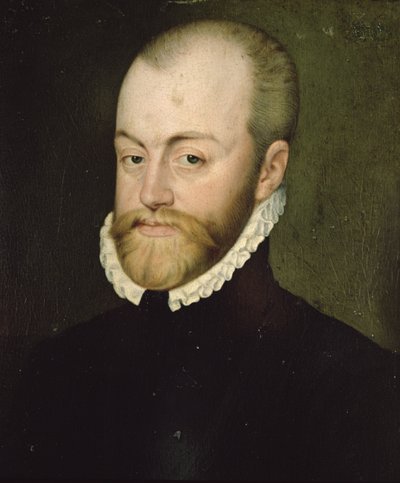 Espanjan kuninkaan Philip II:n (1527-1598) muotokuva (öljy kankaalle) tekijältä Lucas de Heere
