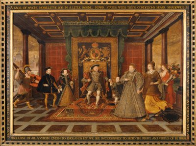"Henry VIII:n perhe: Allegoria Tudor-perinnöstä", 1572 tekijältä Lucas de Heere
