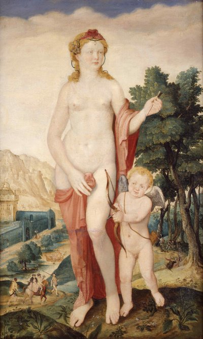 Venus ja Amor, 1500-luvun toinen puolisko. tekijältä Lucas de Heere