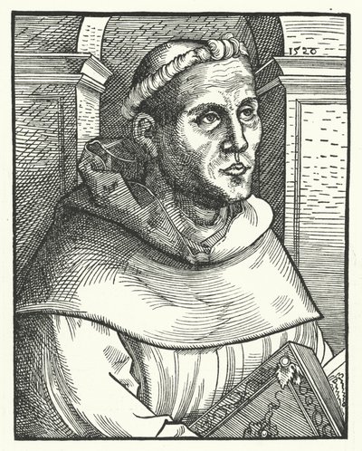 Martti Luther augustinolaismunkina (kaiverrus) tekijältä Lucas the Elder (after) Cranach