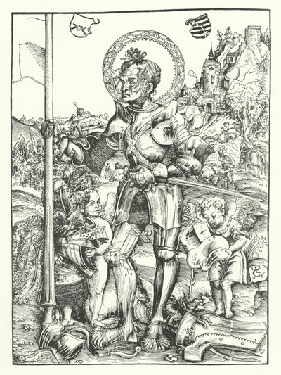 St George (kaiverrus) tekijältä Lucas the Elder (after) Cranach